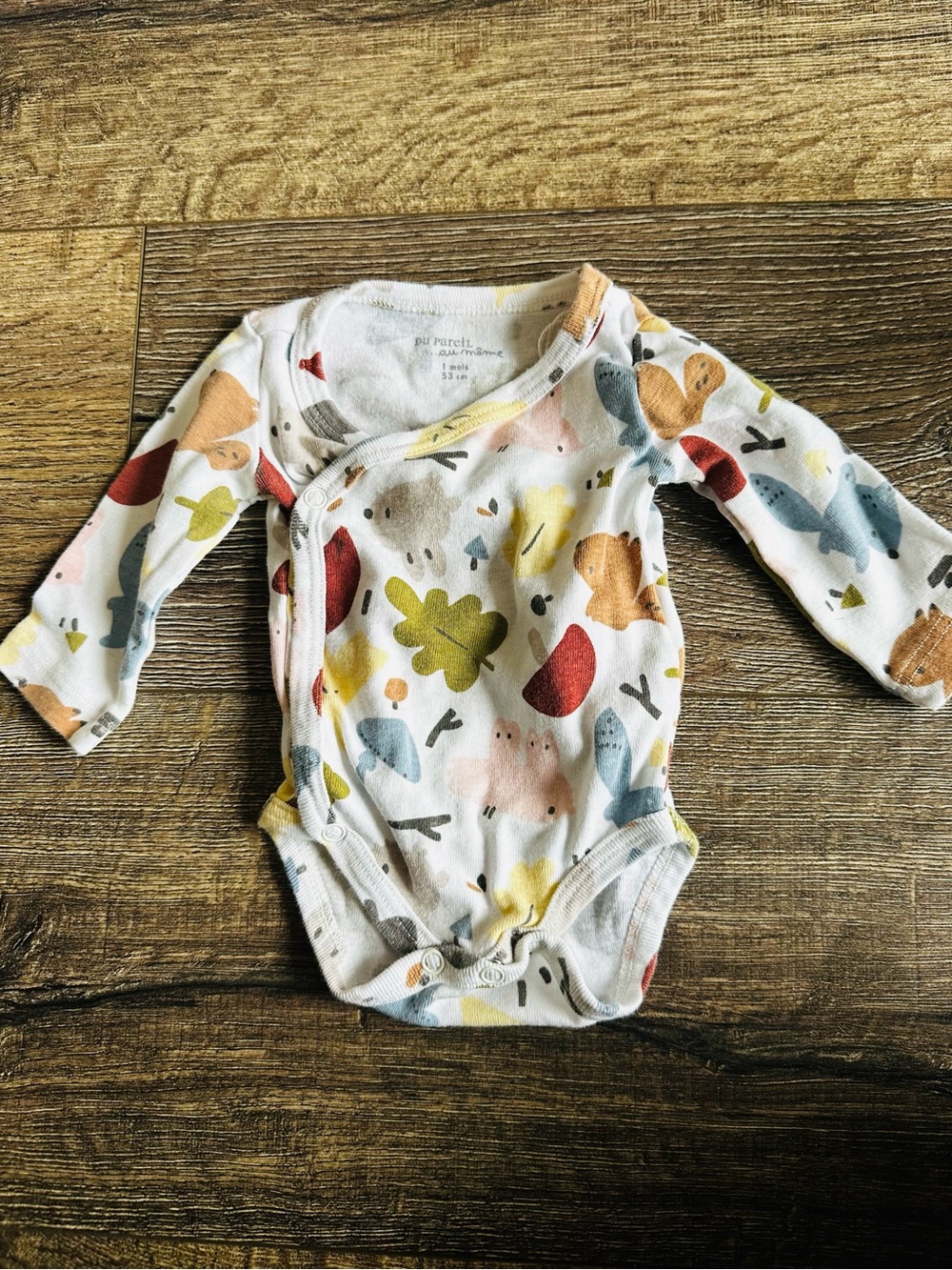 French Boutique Woodland Printed Unisex Newborn Baby Long Sleeved Onesie